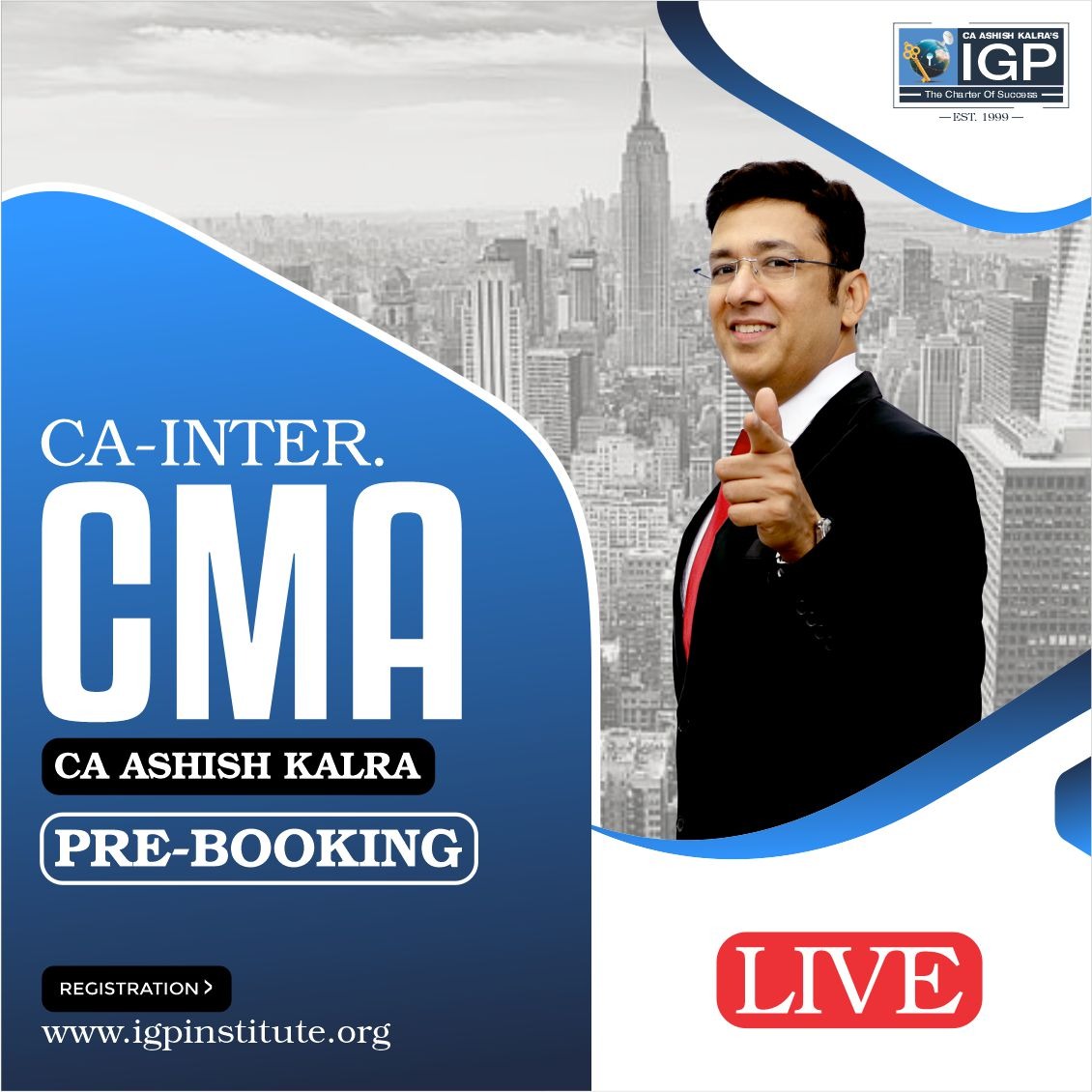 CA Inter, CMA Face to Face/LIVE (Pre-Booking)-CA-INTER-Cost Management Accounting (CMA) - CA Ashish Kalra